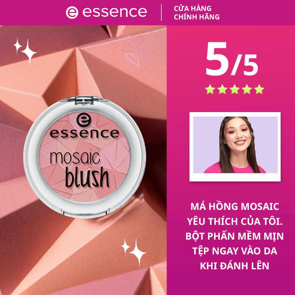 Phấn má hồng Essence Mosaic Blush 20 All You Need Is Pink 3 màu trong 1 lấp lánh 4,5g