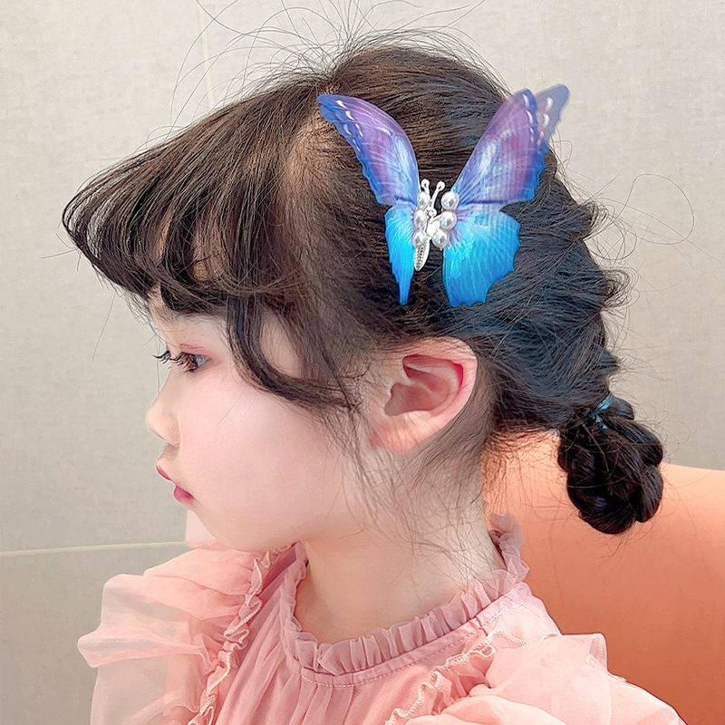 Kẹp tóc cánh bướm vải voan 2 lớp sinh động sắc màu K118