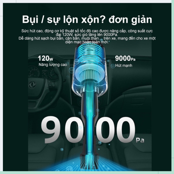 Máy hút bụi cầm tay GOGINDSHOP Mini không dây lực hút siêu mạnh sử dụng hút bụi ô tô, giường ngủ, máy tính, kẽ bàn ghế