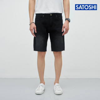 | Satoshi | Quần Short Jean nam form chuẩn slimfit gấu quần tua, không lai, gấp lai
