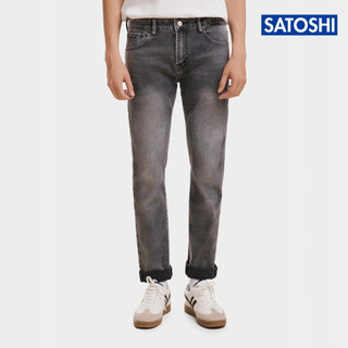 Quần jean nam Satoshi xám trơn wash basic, form slimfit co giãn trẻ trung thanh lịch SAQJ34