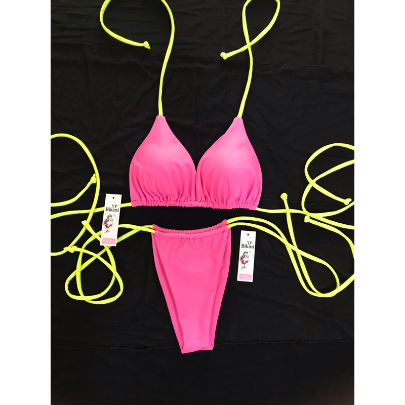 Bikini áo tắm 2 mảnh phối dây nhiều màu tam giác