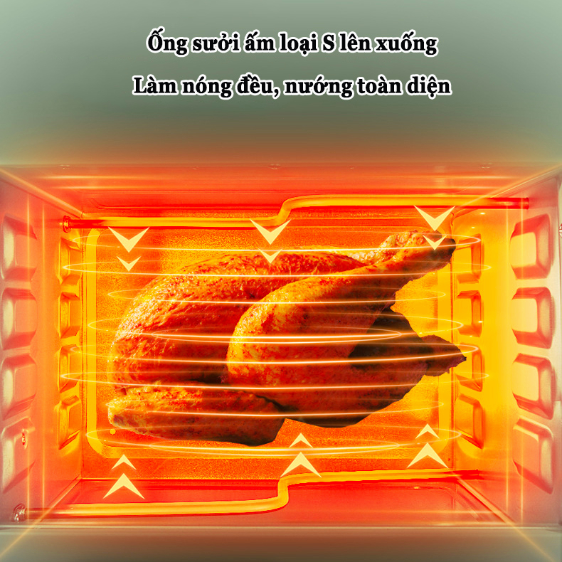 Lò nướng đa năng 22L Lò nướng bánh có chảo nướng 1000W Hộ gia đình lò nướng điện Nướng bánh quy, bánh trứng, cánh gà