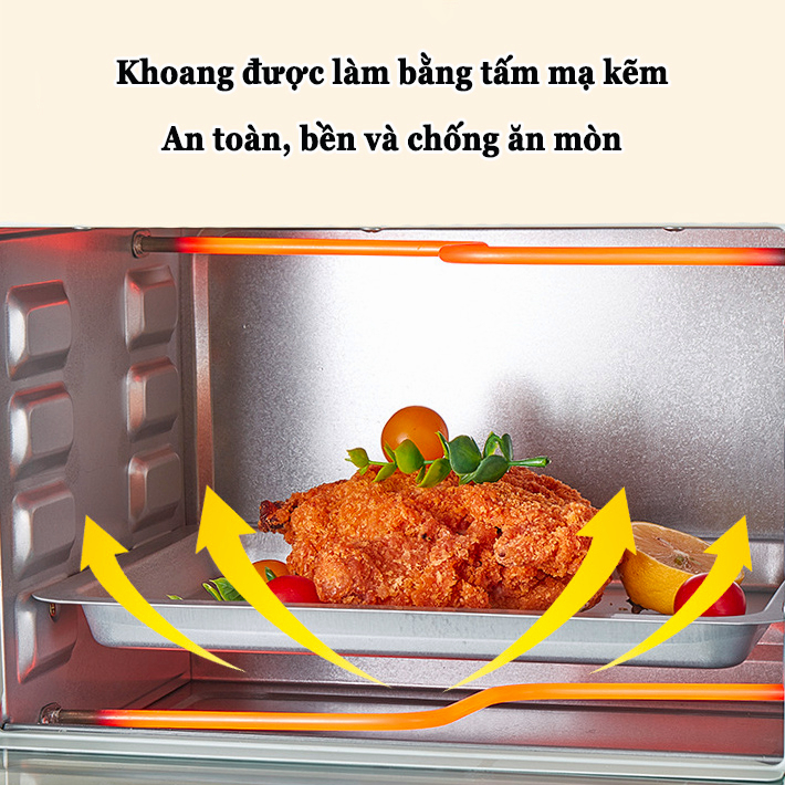 Lò nướng đa năng 22L Lò nướng bánh có chảo nướng 1000W Hộ gia đình lò nướng điện Nướng bánh quy, bánh trứng, cánh gà