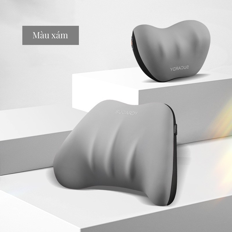 Combo Gối Tựa Đầu Và Tựa Lưng Cao Su Non Cao Cấp Cho Xe Ô Tô, Gối Cao Su Non Siêu Đàn Hồi, Vỏ Bọc Vải Cotton | BigBuy360 - bigbuy360.vn