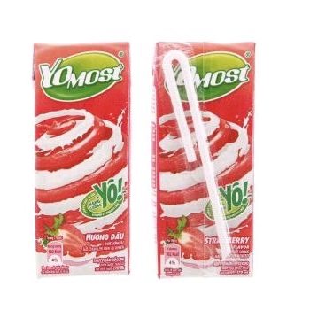 SỮA CHUA NÊN MEN TỰ NHIÊN YOMOST 170ML ×4 hộp,các vị