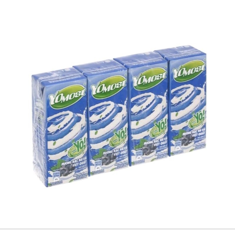 SỮA CHUA NÊN MEN TỰ NHIÊN YOMOST 170ML ×4 hộp,các vị