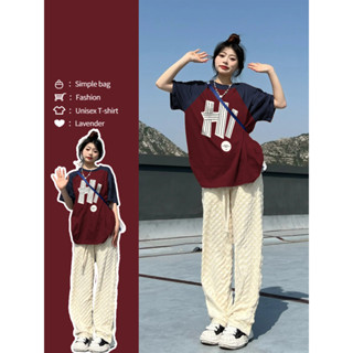 Áo phông RAGLAN form rộng thun tay lỡ nam nữ SAM CLO freesize dáng Unisex - mặc cặp, nhóm, lớp in chữ say HI