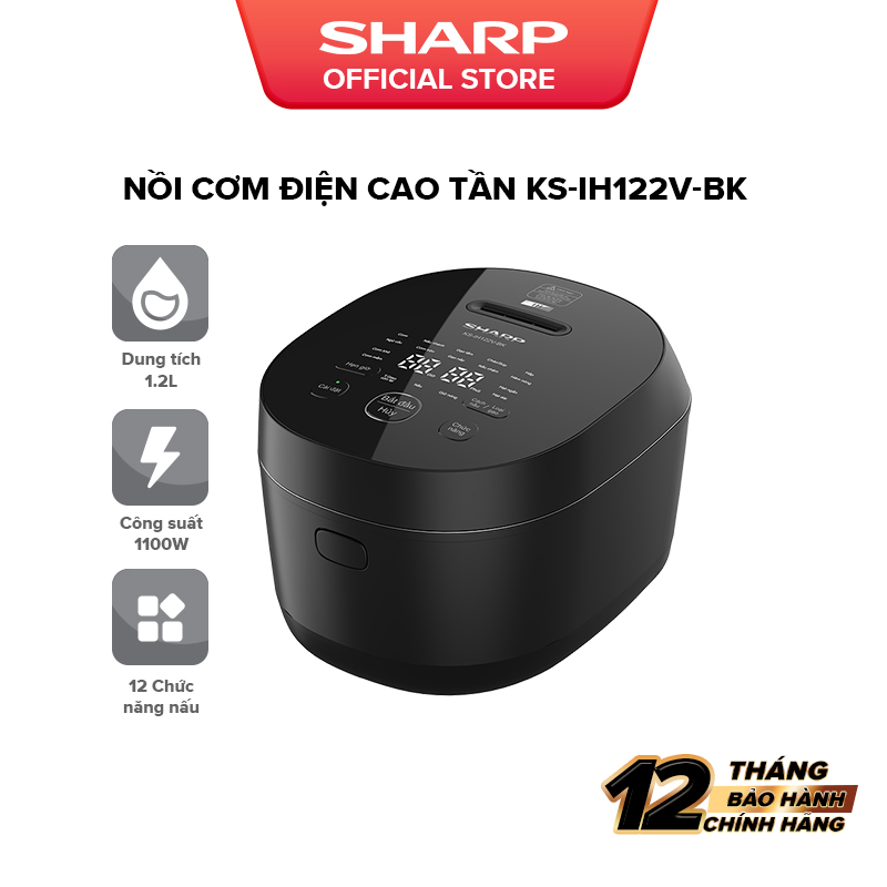 Nồi Cơm Điện Cao Tần Sharp 1.2L KS-IH122V-WH/BK[Công Suất: 1100 W,