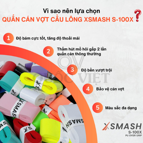 Quấn Cán vợt Cầu lông Tennis Xsmash S-100X Quốc Việt Badminton tạo cảm giác thích hơn khi chơi thể thao