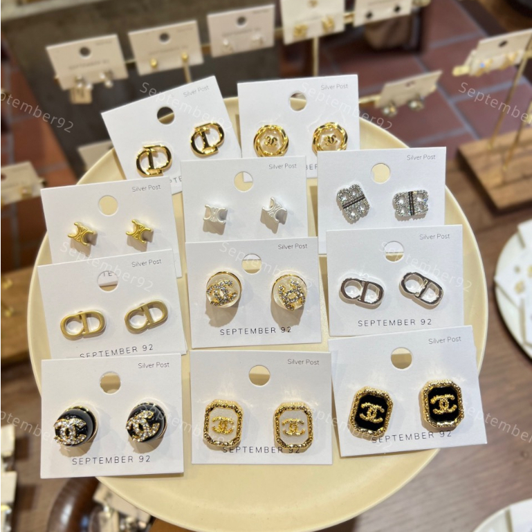 - Khuyên Tai Thương hiệu - Hợp Kim cao cấp mạ vàng 18k