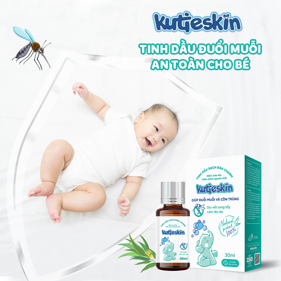 Tinh dầu đuổi muỗi, giữ ấm cơ thể cho bé Kutieskin (30ml) - BDC02