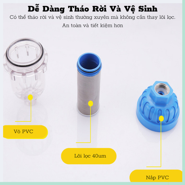 Bộ lọc nước sinh hoạt GOGINDSHOP Đa Năng Lọc Cặn Nước Bình Nóng Lạnh Máy Giặt Chịu Nhiệt Độ Cao Lõi Bằng Thép
