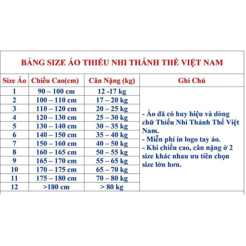 Áo Sơ Mi Thiếu Nhi Thánh Thể Việt Nam