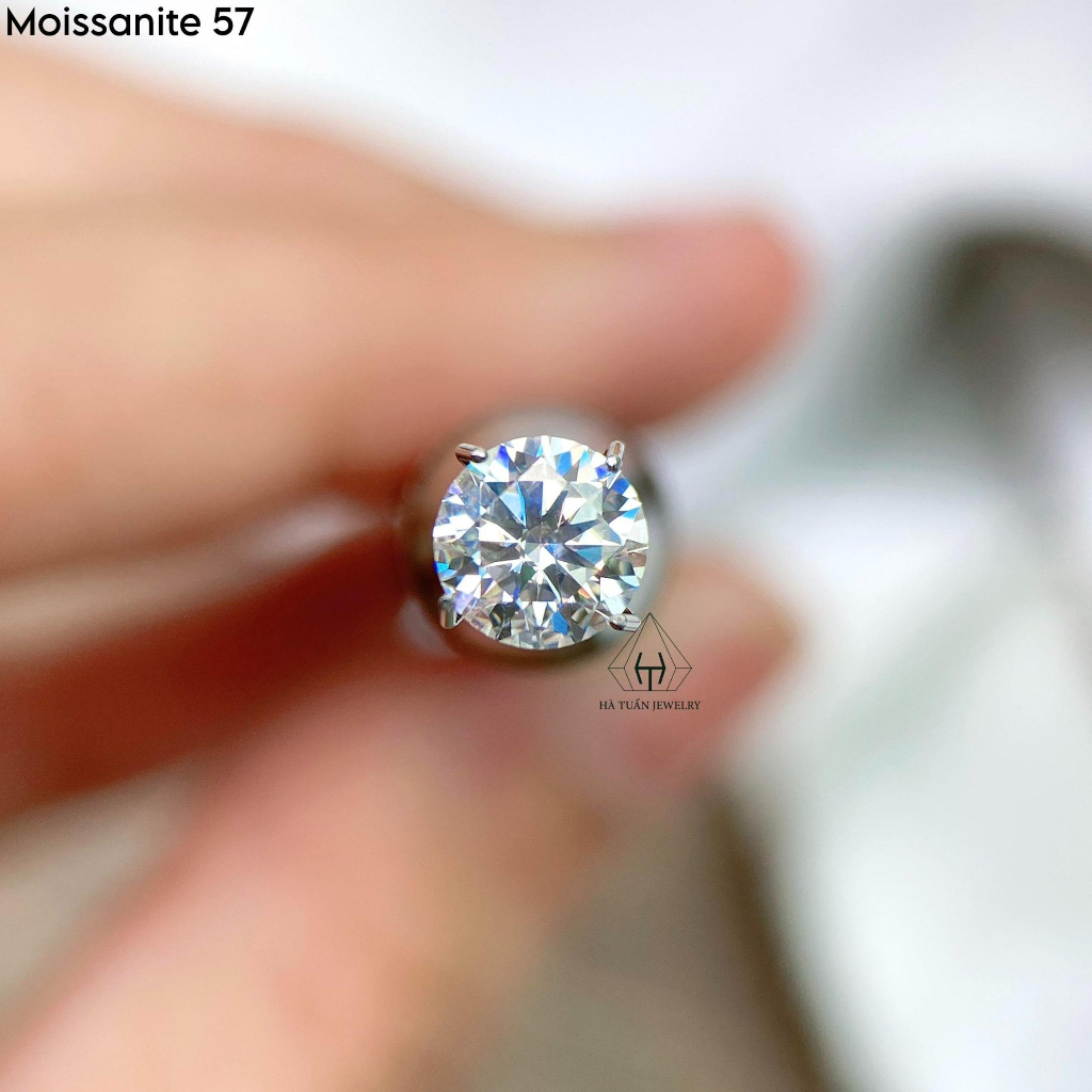 Đá nhân tạo Moissanite trắng 57 giác cắt MW57