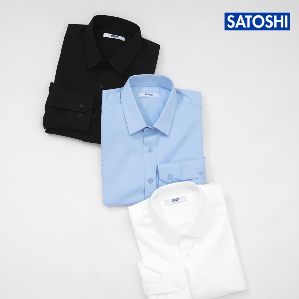 Áo sơ mi nam Satoshi 23AM007 tay dài nhiều màu chất cotton thấm hút mồ hôi tốt