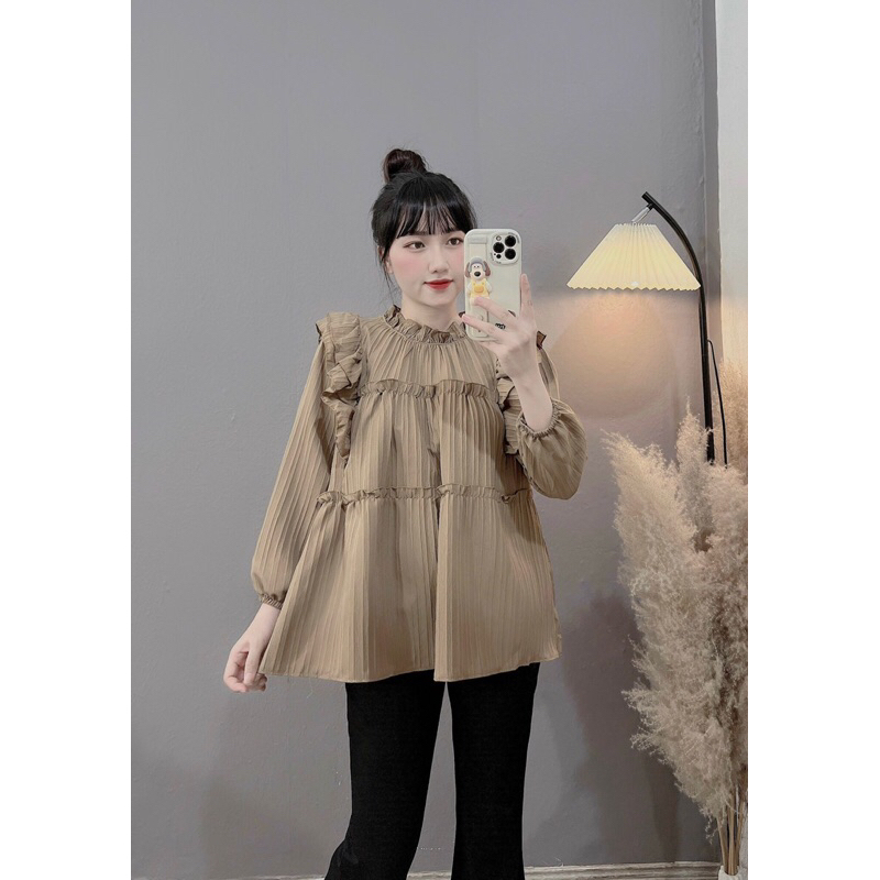 Áo bầu thu đông,dáng baybidon chất gân thô