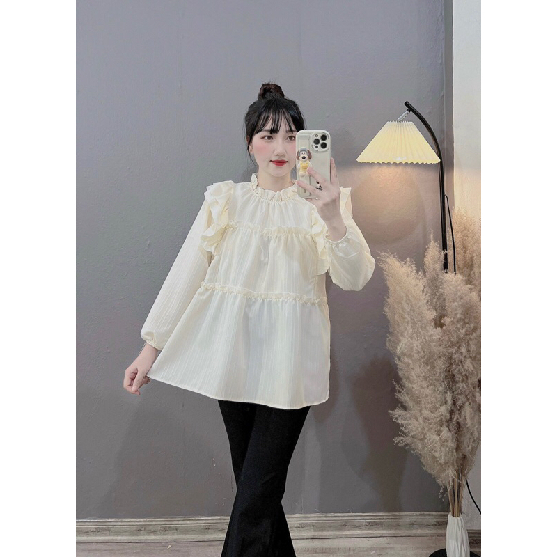 Áo bầu thu đông,dáng baybidon chất gân thô