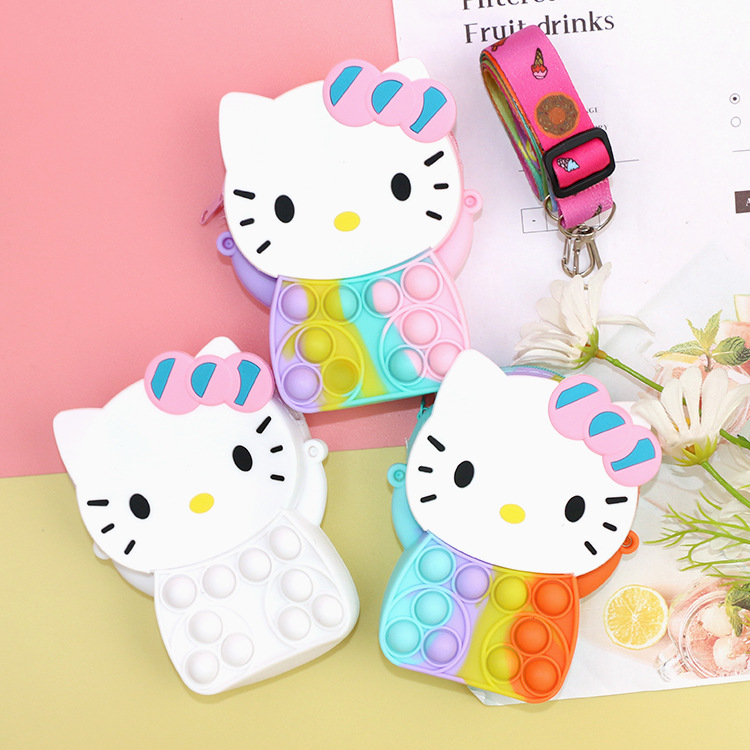 Túi POP It đeo chéo cho bé trai, bé gái chất liệu silicon bóp bong bóng giảm STRESS nhiều hình cute - TÚI POPIT NHỎ