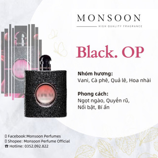Handmade Nước hoa nữ Black opium cao cấp Monsoon