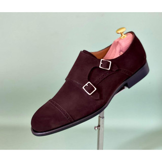 Giày Double Monkstrap - Phom R - Mũi tròn - Da bê Ý - Đế khâu Blake