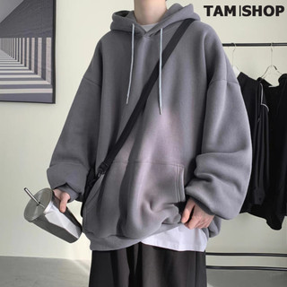 Áo hoodie nam nữ unisex nỉ ngoại trơn form croptop mùa thu đông khoác lửng dáng rộng - TâmShop