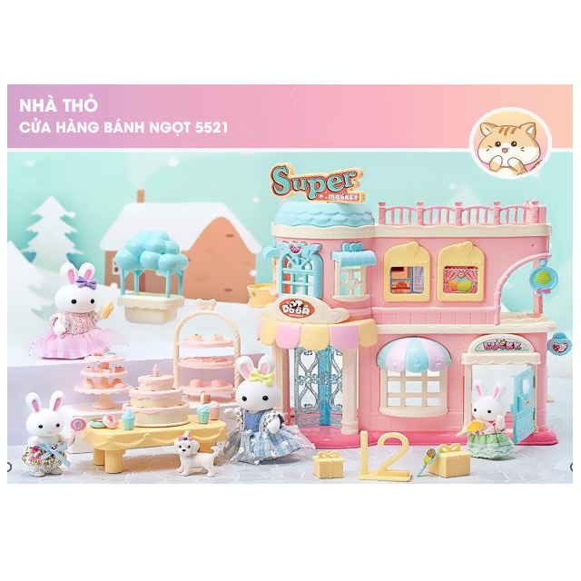 Mô Hình Đồ Chơi Nhà Của Thỏ, Lâu Đài Búp Bê, Công Chúa - Nhiều Mẫu