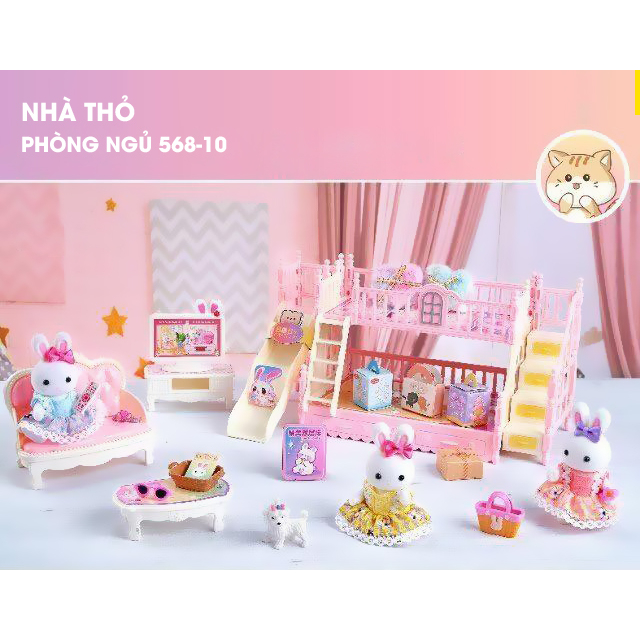 Mô Hình Đồ Chơi Nhà Của Thỏ, Lâu Đài Búp Bê, Công Chúa - Nhiều Mẫu