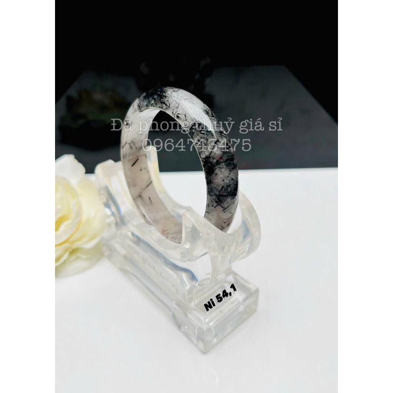 Vòng bảng thach anh tóc đen siêu đẹp kèm hộp gấm cao cấp