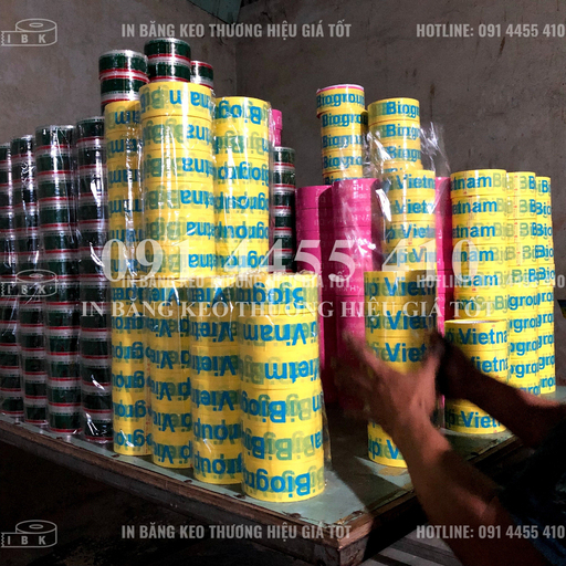 BĂNG KEO IN logo, in chữ theo yêu cầu số lượng 600 cuộn