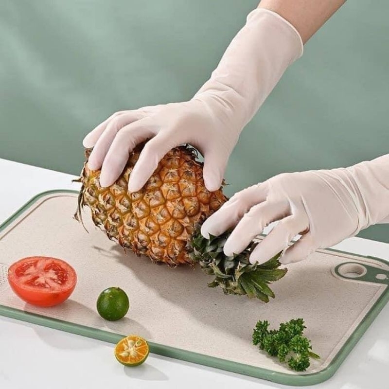 Găng tay cao su Qitu 30 chiếc làm nhà bếp siêu dai rửa chén bát dài dai bền dày size S chống hóa chất giá rẻ hồng