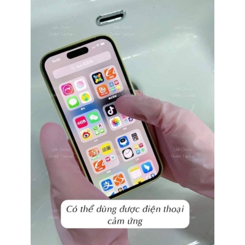 Găng tay cao su Qitu 30 chiếc làm nhà bếp siêu dai rửa chén bát dài dai bền dày size S chống hóa chất giá rẻ hồng