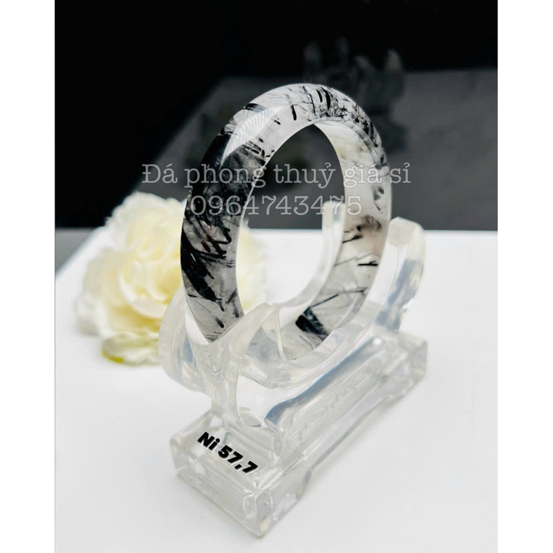 Vòng bảng thach anh tóc đen siêu đẹp kèm hộp gấm cao cấp