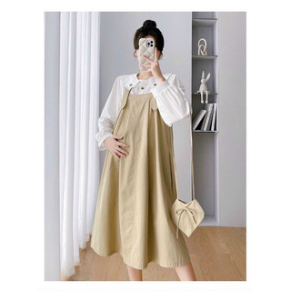 váy bầu thu đông , yếm cả sét