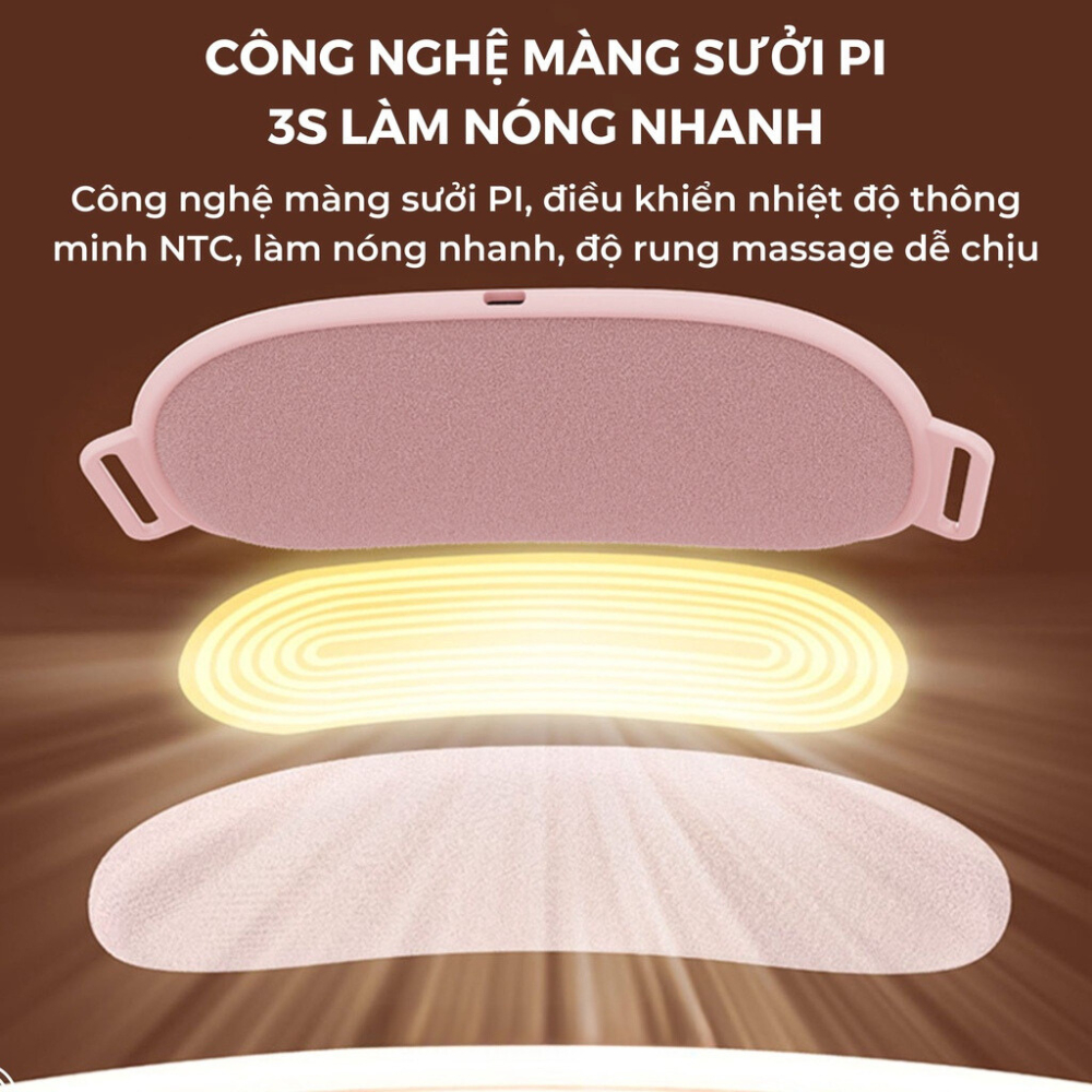 Đai Chườm Bụng kinh QA Happylife,Máy Chườm ấm massage đa năng, Đai Mát Xa Giảm Mỡ Và Rung, Lưu Thông Khí Huyết, Giảm Đau