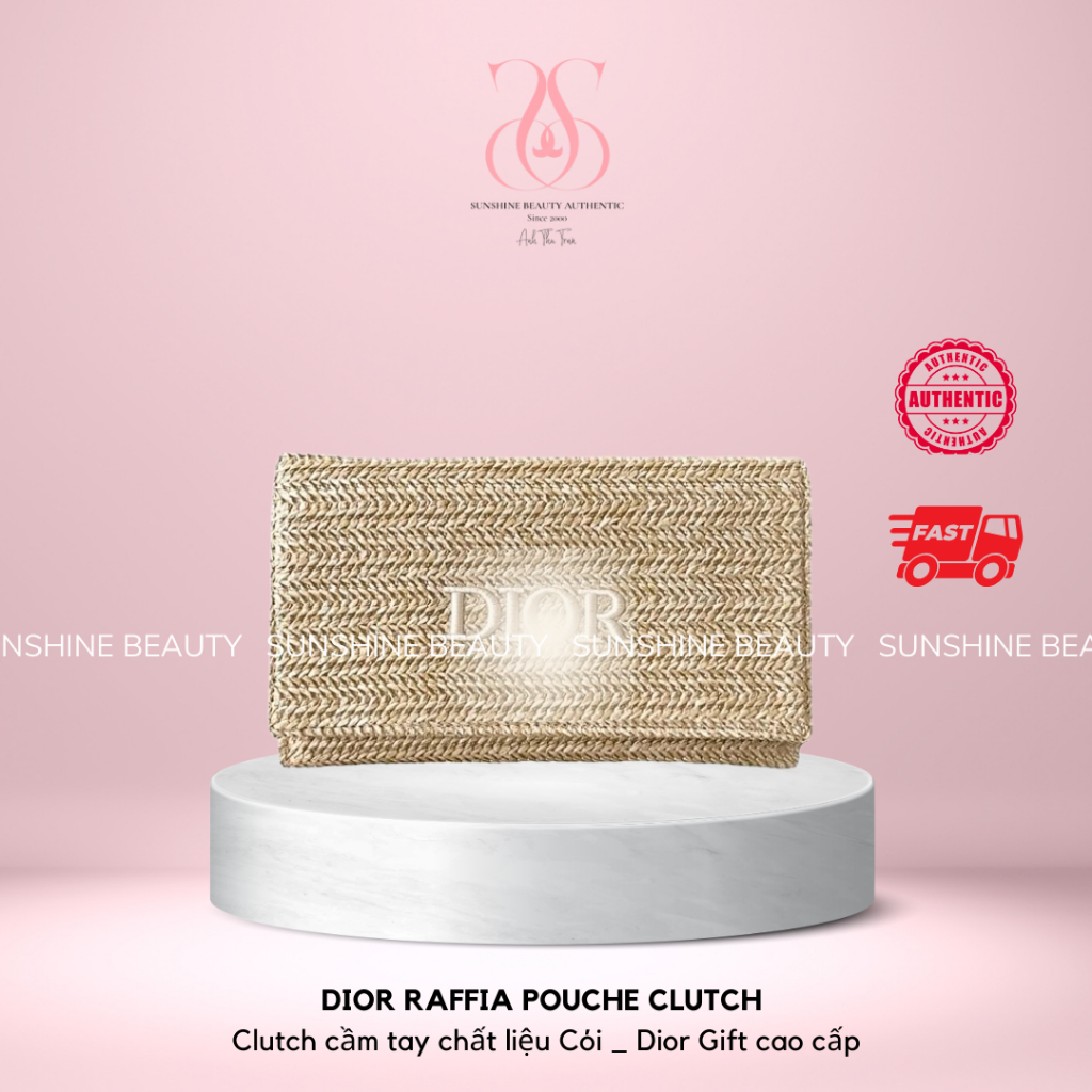 [100% Auth - NEW] DIOR Raffia Cluth _ Túi Cói Gift tặng phiên bản giới hạn