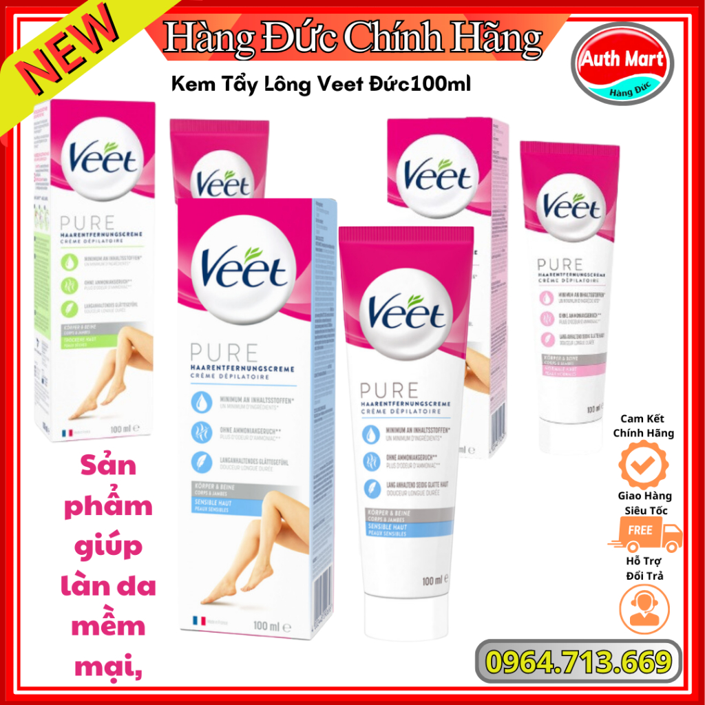 Kem Tẩy Lông Veet Đức100ml mẫu mới nhất 2022