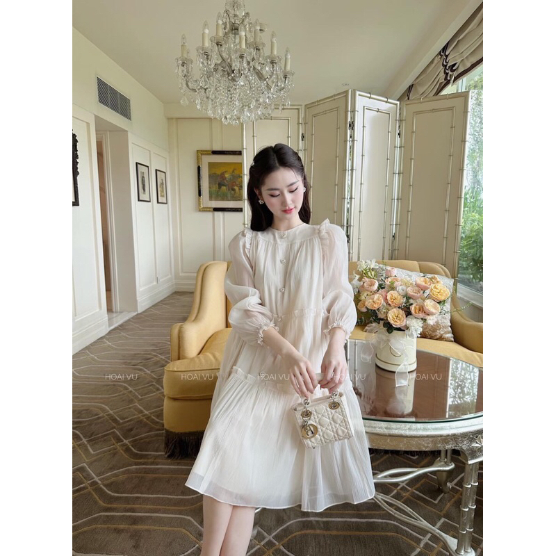 Váy bầu thu đông ,chất lụa 2 lớp