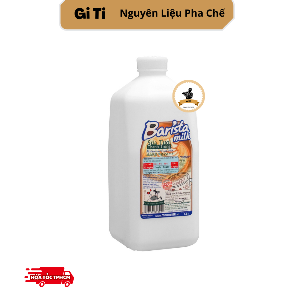 Sữa tươi thanh trùng không đường Barista milk 1,8L