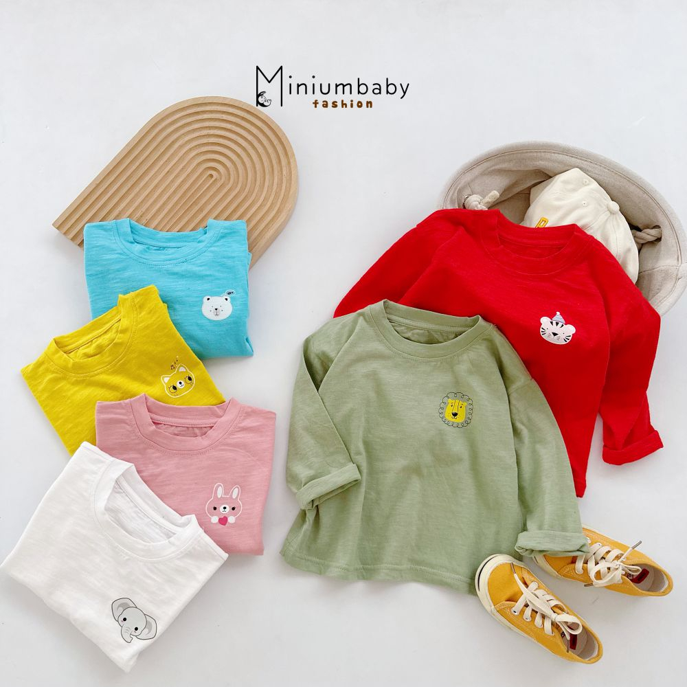 Áo thu đông cho bé chất cotton mềm mịn thoáng mát, bé mặc ở nhà đi chơi Miniumbabyfashion A1654