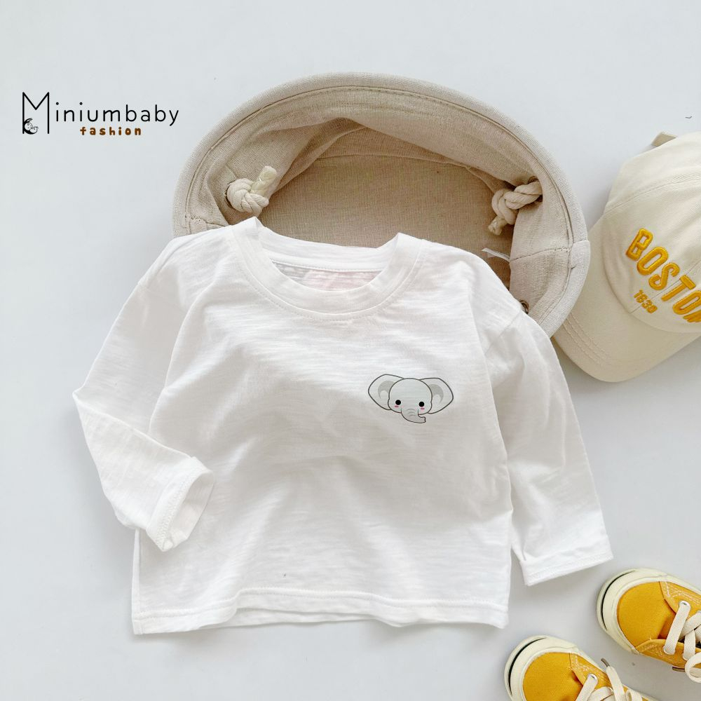 Áo thu đông cho bé chất cotton mềm mịn thoáng mát, bé mặc ở nhà đi chơi Miniumbabyfashion A1654