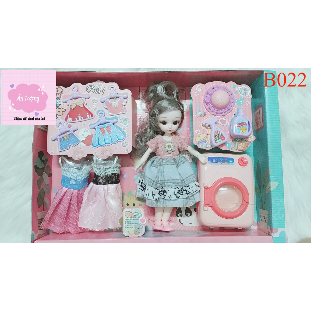 Đồ chơi bé gái - Đồ chơi búp bê- Hộp búp bê Barbie, búp bê BJD khớp xoay kèm phụ kiện xe đẩy, cún con,...