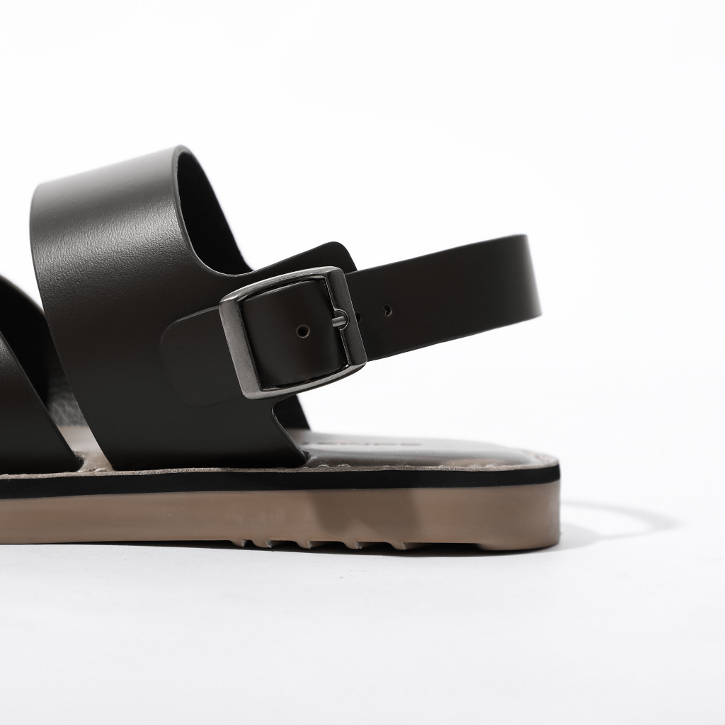 Dép Sandal Neutral Beige Brown, Chất Liệu Quai Da Bò, Đế Dép TPR Đặc Thoải Mái, DE0007, SOMEHOW