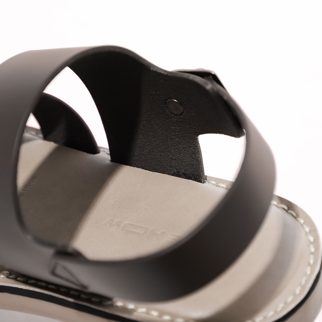 Dép Sandal Neutral Beige Brown, Chất Liệu Quai Da Bò, Đế Dép TPR Đặc Thoải Mái, DE0007, SOMEHOW