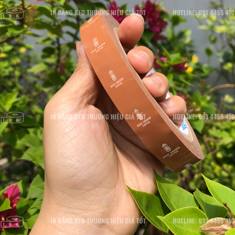 Băng keo in logo, in chữ size 18mm