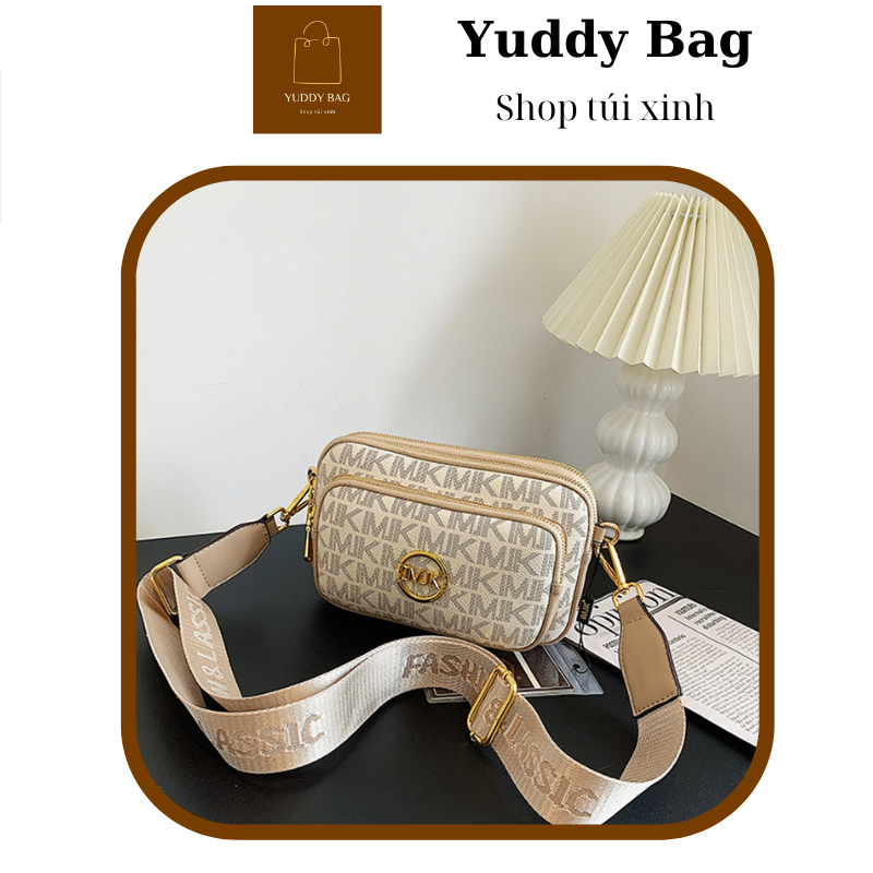 Túi xách nữ đeo chéo mk dây bản to 3 ngăn kéo khoá tiện lợi Túi xách Yuddy Bag