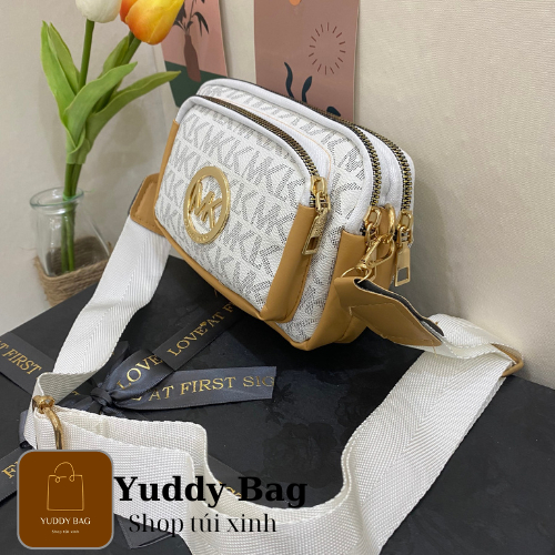 Túi xách nữ đeo chéo mk dây bản to 3 ngăn kéo khoá tiện lợi Túi xách Yuddy Bag