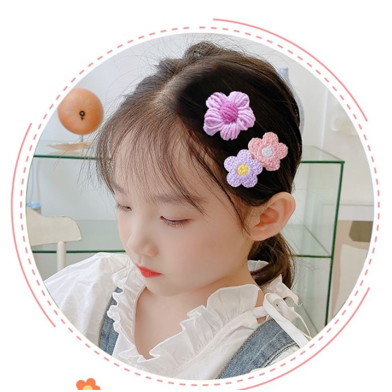 Bộ Kẹp tóc công chúa bằng vải bông dễ thương xinh  phong cách Hàn Quốc cho bé