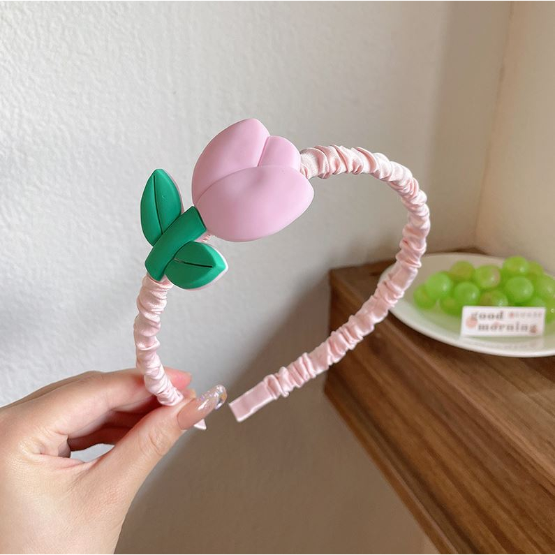 Cài tóc bọc vải cho bé gái đính hình dễ thương siêu mềm cho bé