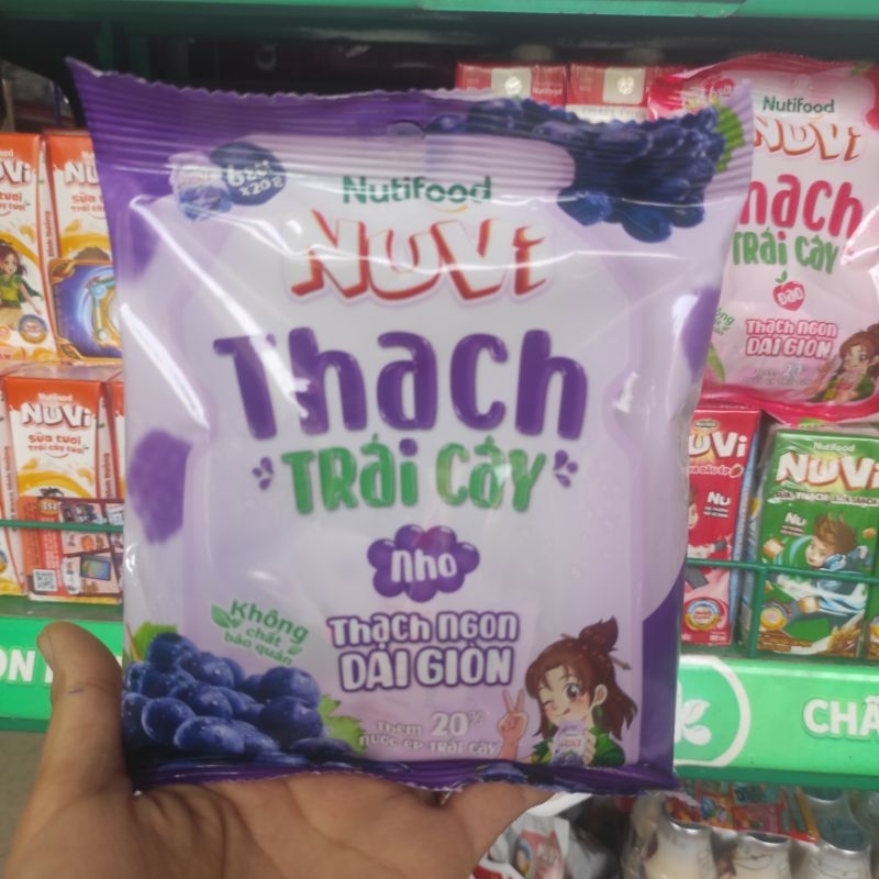 Thạch trái cây Nuvi dai giòn gói 120g
